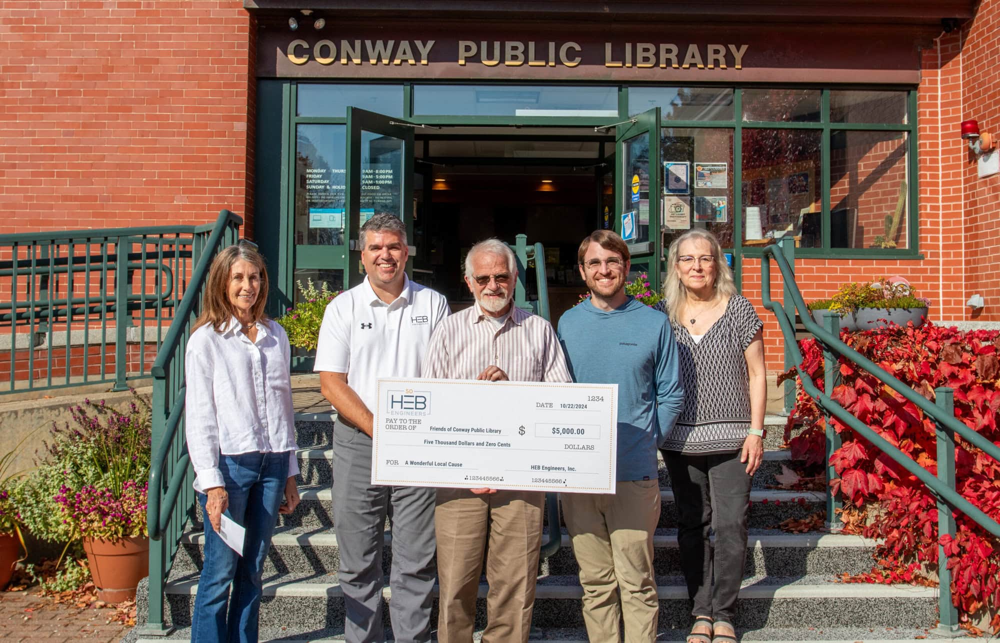 HEB Friends of Conway Public Library Donation